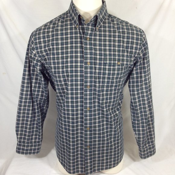 Chaps Green Plaid L/S Shirt Size Large - Picture 2 of 7